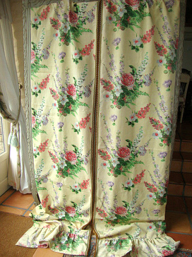 [30%]French Floral Long Drapes Curtains