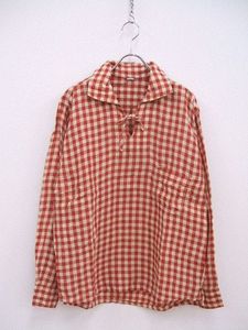 ﻿ [vintage]45rpm 레드 퓨어리넨 카프리 셔츠  ​