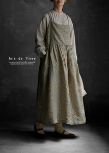 [리오더]Joie de Vivre 프렌치 리넨 쁘띠플 룰 타블리에 캐미 드레스