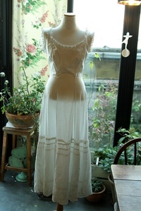  White Cotton Wedding Dress Full Slip Petticoat 