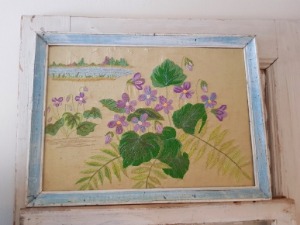 빈티지 제비꽃 에그블루 프레임