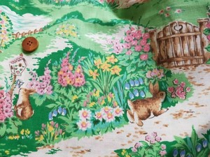 [754]빈티지 코튼-토끼의 정원