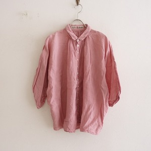 ﻿ [vintage] Brocante 핑크 캔버스 리넨 그란 셔츠 2  ​    ﻿