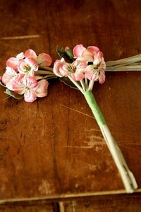 Antique Flower Corsage-Velvet Pansies